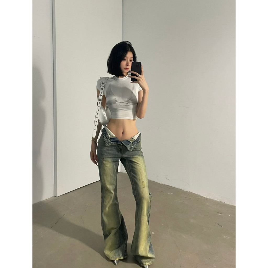 (SẴN CROPTOP)Áo thun trắng cổ tròn croptop và dáng dài họa tiết bikini ATNT007 - Tiktik