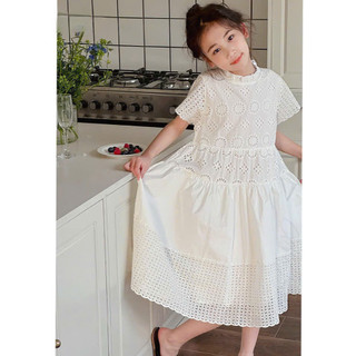 [B&G] Đầm váy trắng thêu tinh tế bé dự tiệc đi chơi sang chảnh cho bé gái từ 9-40kg (1-10 tuổi)
