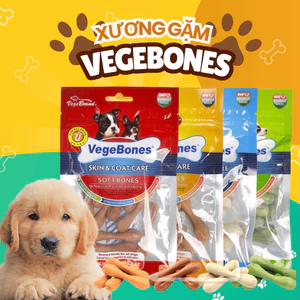 Xương thưởng VegeBones 60g cho Chó gặm sạch răng bổ sung dinh dưỡng, tăng cường hệ miễn dịch