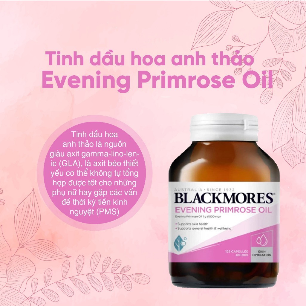 Tinh dầu hoa anh thảo Blackmores  evening primrose oil 1000mg 125 viên - 190viên