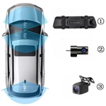 Camera hành trình gương N9 CARLOVER Đầy đủ 3 mắt camera, Cảm ứng Full màn hình 10 inch,, Kết nối điện thoại, BH 1 Năm — ảnh 7