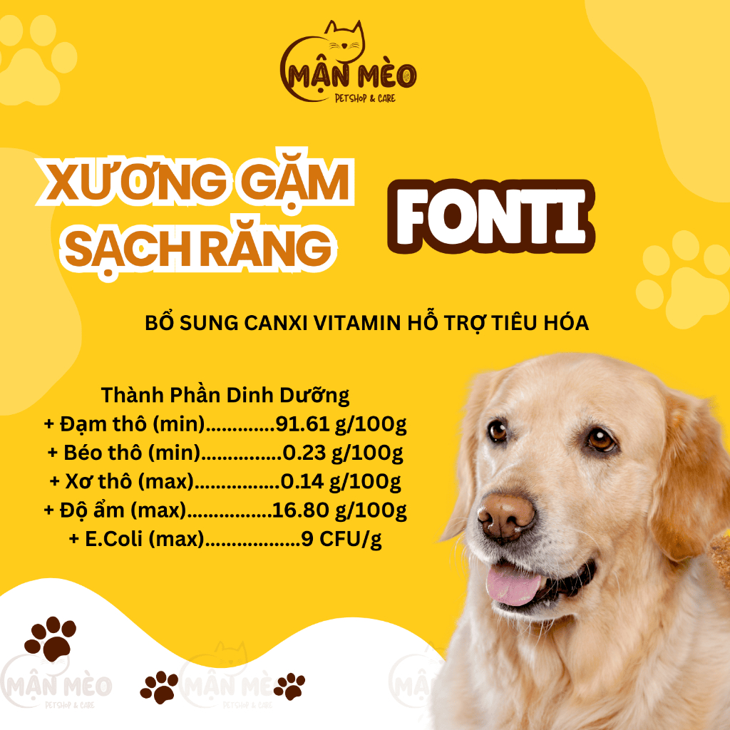 Xương gặm Fonti da bò sữa, Xương gặm cho chó gặm sạch răng bổ sung canxi vitamin hỗ trợ tiêu hóa