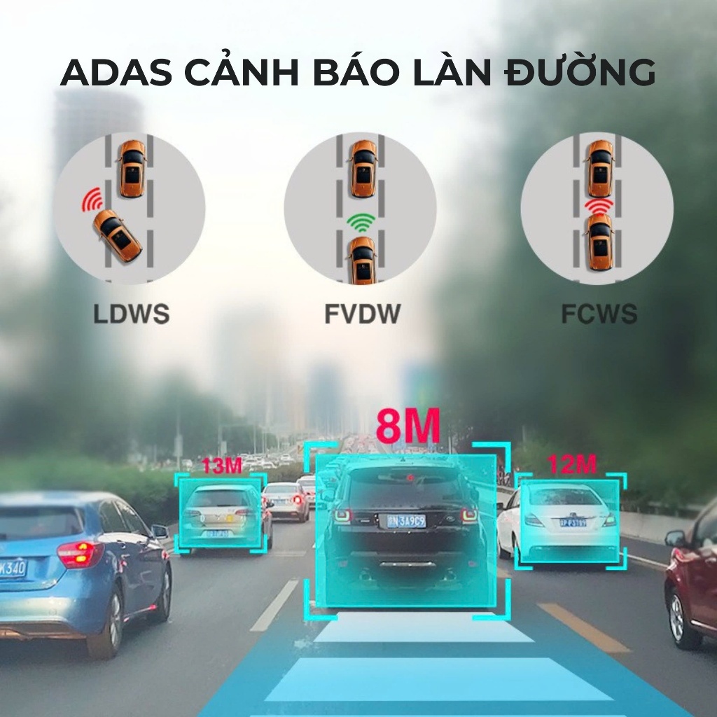 Camera hành trình ô tô S3 CARLOVER màn hình cảm ứng 3 inch, ghi hình 4K, hỗ trợ công nghệ ADAS, BSD - bảo hành 24 tháng