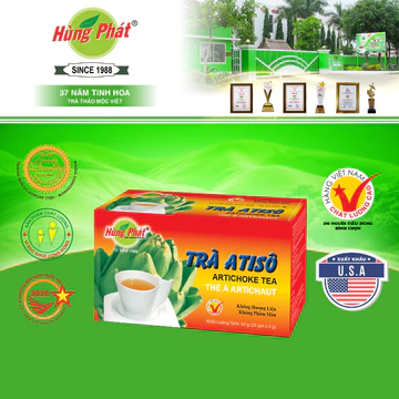Trà Thảo Mộc Atiso túi lọc 100% Atiso - Thương Hiệu Trà Hùng Phát - Thanh Mát