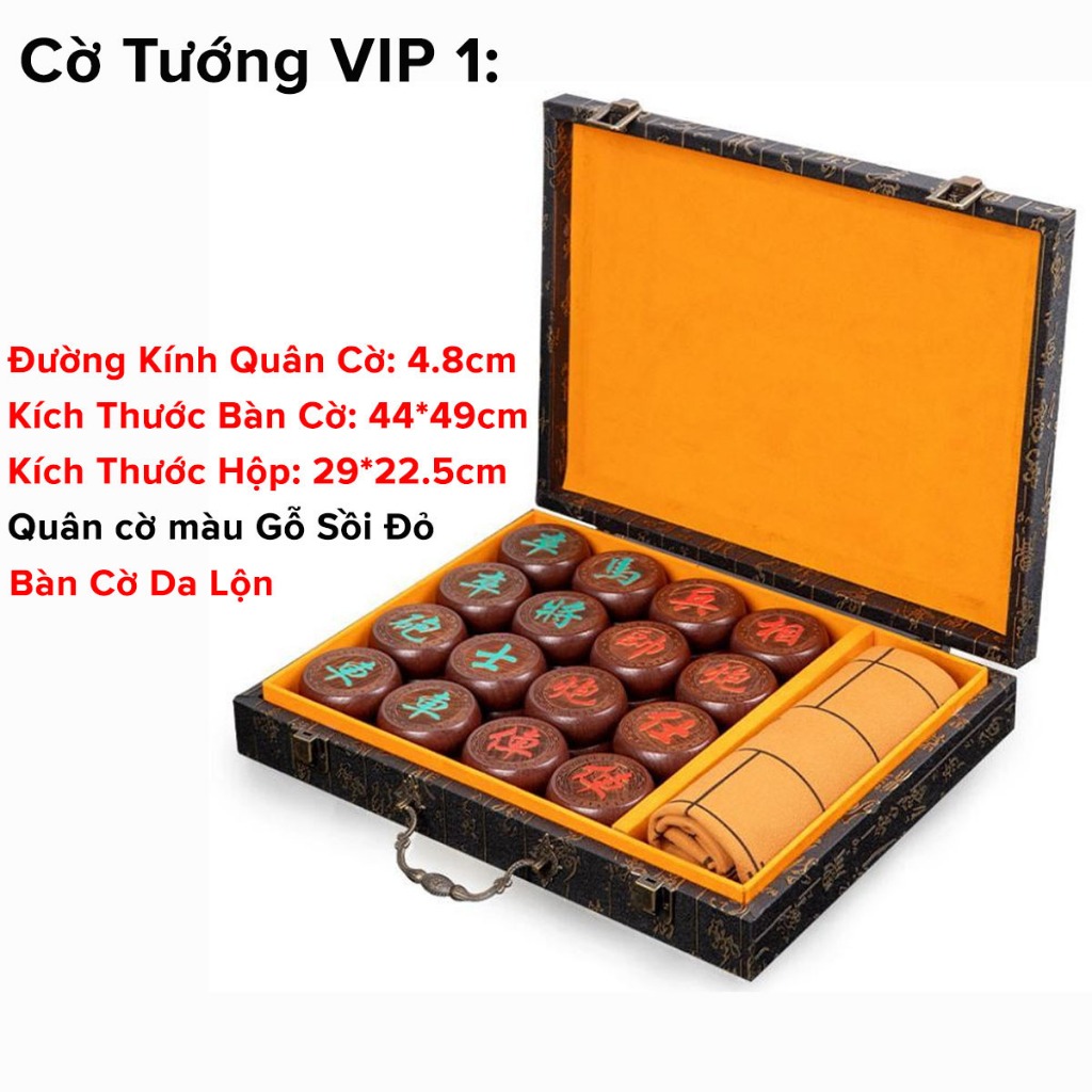Ảnh Cờ Tướng Nam Châm Chọn Size + Cờ Tướng Gỗ Sồi VIP Quân Cờ To 4.8cm Có Hộp Đựng Quà Tặng Chính Hãng Amalife 2