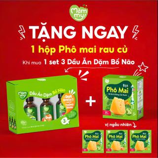 Combo 3 Dầu Ăn Dặm Bổ Não Mămmy: Dầu Olive, Dầu Cá Hồi, Dầu Hạt Lanh Bổ Não, Chai/30ml - Lucie's Mom