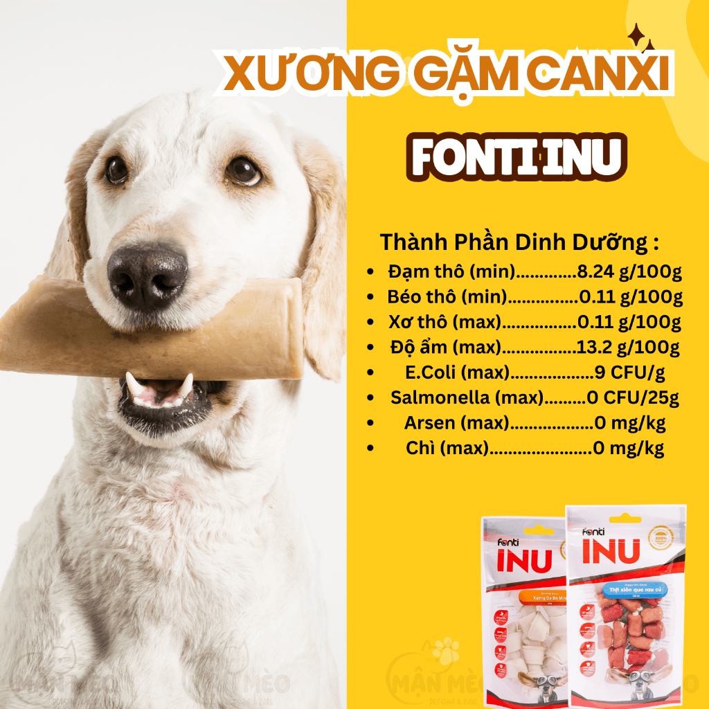 Xương gặm cho chó Inu Fonti các loại, Snack làm sạch răng cho chó giàu dinh dưỡng dễ tiêu hóa