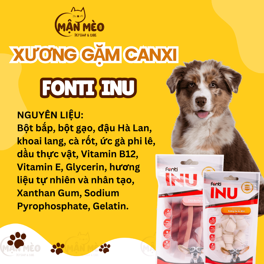 Xương gặm cho chó Inu Fonti các loại, Snack làm sạch răng cho chó giàu dinh dưỡng dễ tiêu hóa