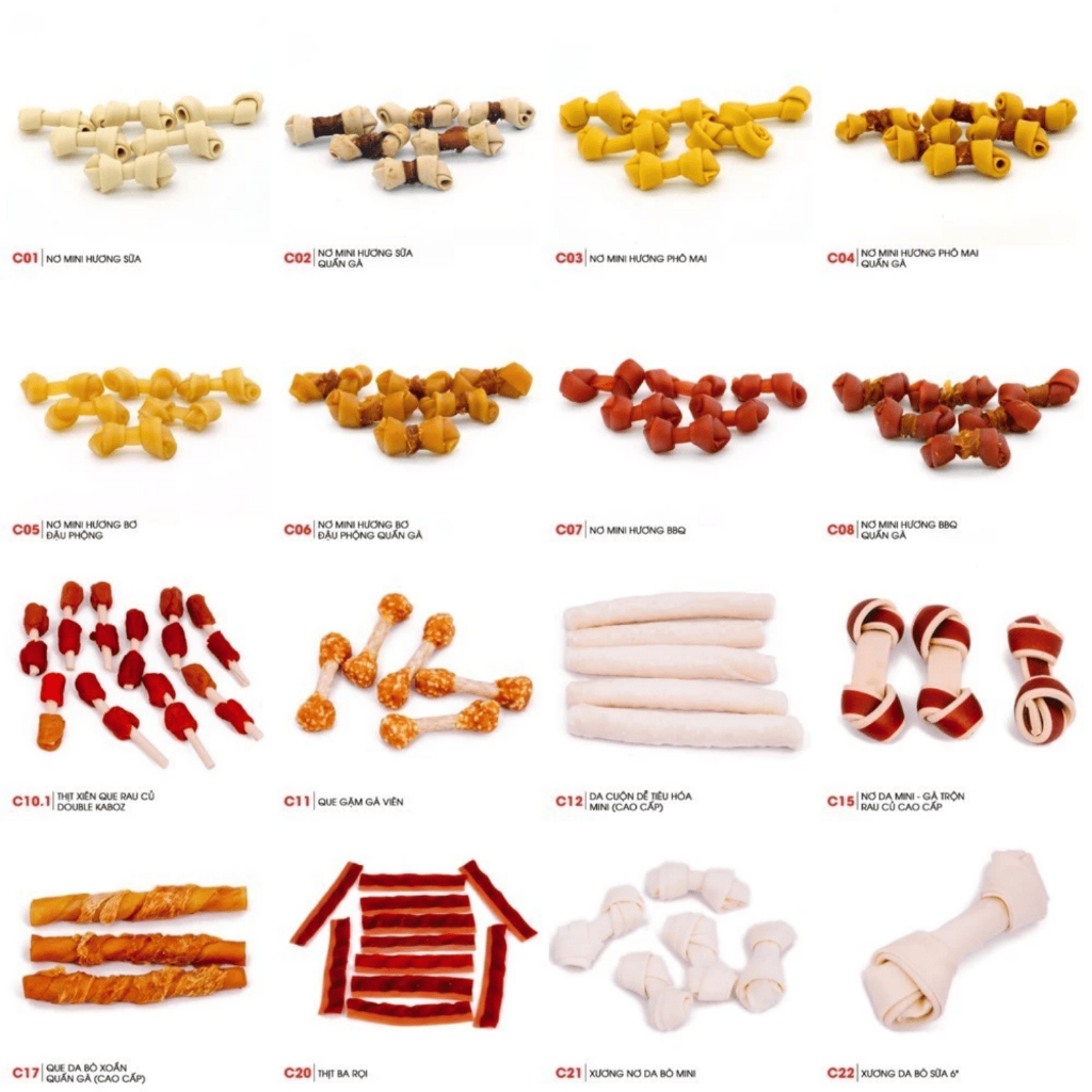 Xương gặm cho chó Inu Fonti các loại, Snack làm sạch răng cho chó giàu dinh dưỡng dễ tiêu hóa