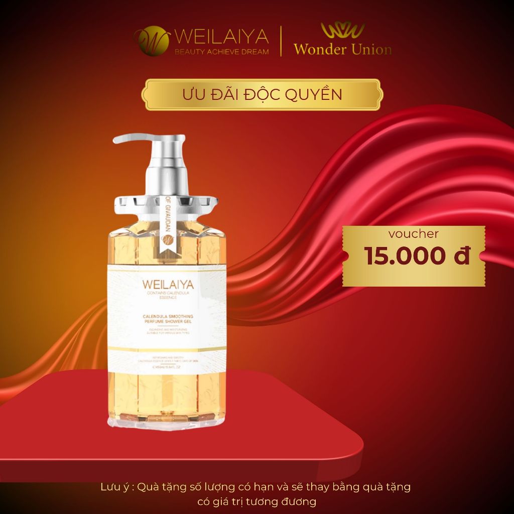 Ảnh Sữa tắm dưỡng trắng da cánh hoa cúc vạn thọ Weilaiya cấp ẩm, sáng da hương thơm sang trọng 450ml 1