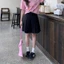Chân váy xếp ly dáng lỡ kết hợp 3 khuy màu xanh than thời trang nữ CV002 - Tiktik