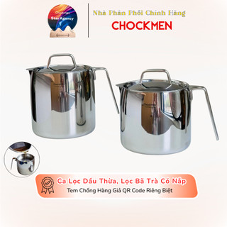 Ca Inox Có Vạch Chia Đong Rót Chockmen, Ca Lọc Dầu Cặn Chockmen 0.9L 2L