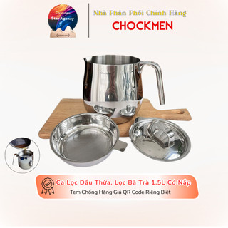 Ca Inox Chockmen Đựng Dầu Thừa 1.5L CKM98, Ca Đong Rót Inox Có Vạch Chia