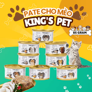 Pate cho mèo King's Pet by Bảo Anh 85g làm từ 70% cá ngừ thịt trắng cung cấp dinh dưỡng cho mèo