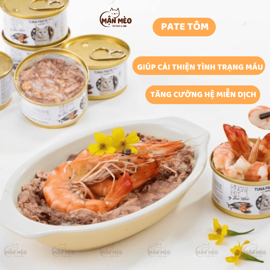 Pate cho mèo King's Pet by Bảo Anh 85g làm từ 70% cá ngừ thịt trắng cung cấp dinh dưỡng cho mèo