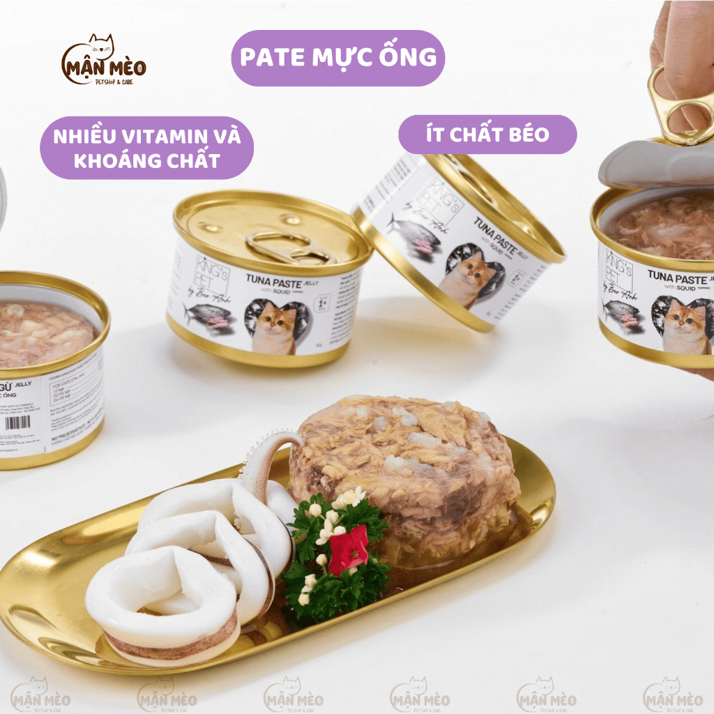 Pate cho mèo King's Pet by Bảo Anh 85g làm từ 70% cá ngừ thịt trắng cung cấp dinh dưỡng cho mèo