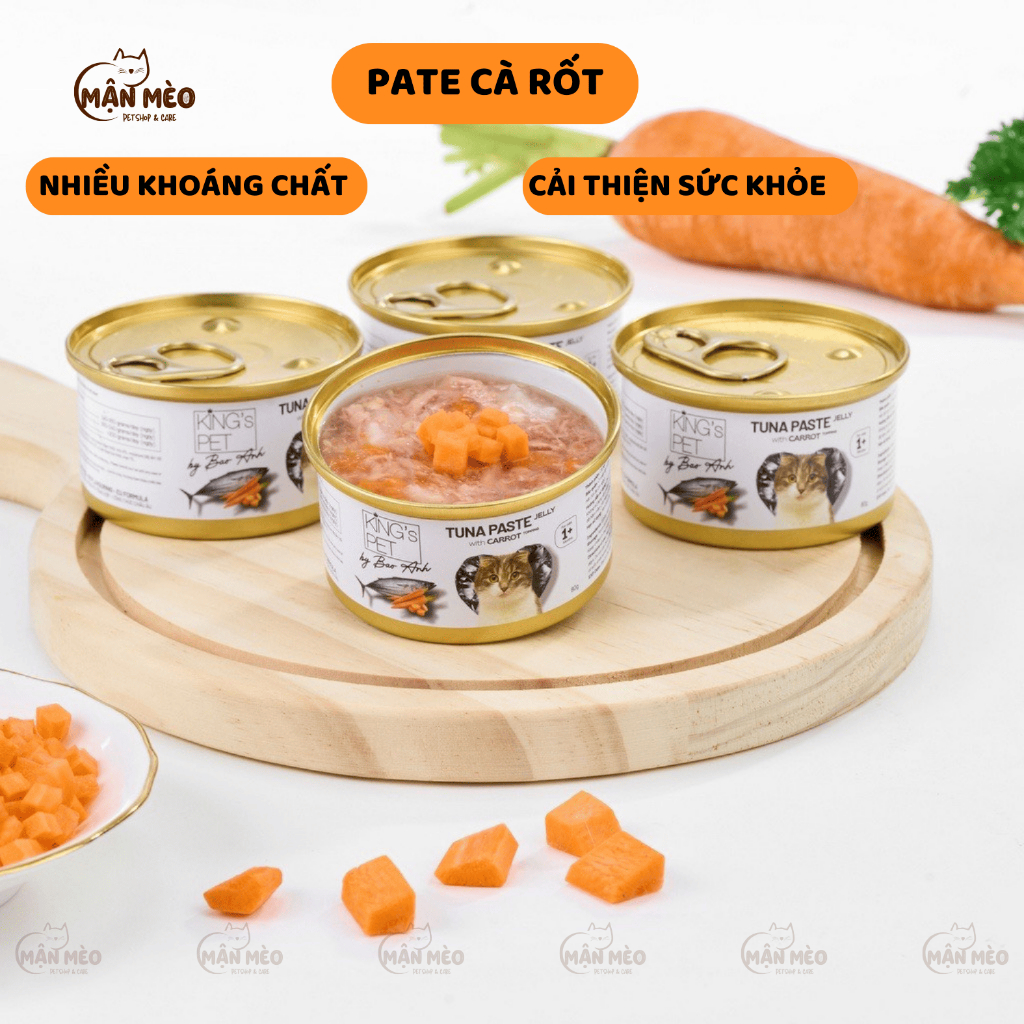 Pate cho mèo King's Pet by Bảo Anh 85g làm từ 70% cá ngừ thịt trắng cung cấp dinh dưỡng cho mèo