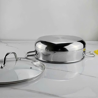 Nồi Lẩu Kèm Nắp Kính Chockmen, Nồi Inox 24cm 26cm 28cm 30cm Chockmen Chính Hãng