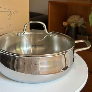 Nồi Lẩu Kèm Nắp Kính Chockmen, Nồi Inox 24cm 26cm 28cm 30cm Chockmen Chính Hãng