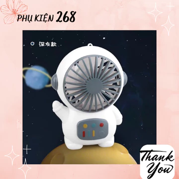 Quạt Tích Điện, Quạt Mini, Quạt Cầm Tay Tích Điện Mini Hình Phi Hành Gia Kèm Dây Đeo và Dây Sạc [quạt Phi Hành Gia]