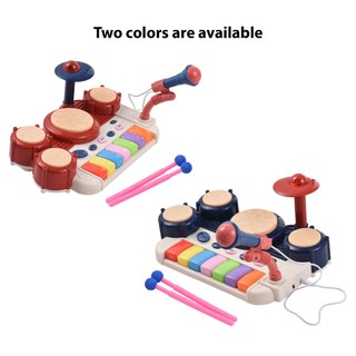 [Kho sỉ] Đồ Chơi Bộ Trống Nhạc Điện Đàn Piano Kèm Mic Hát Cho Bé, Bộ Trống Đa Năng 3in1, Quà Tặng Sinh Nhật Cho Bé Hap