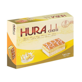 Bánh  bông  lan Hura deli hộp 336g(12 cái)