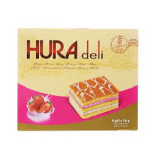 Bánh  bông  lan Hura deli hộp 336g(12 cái)