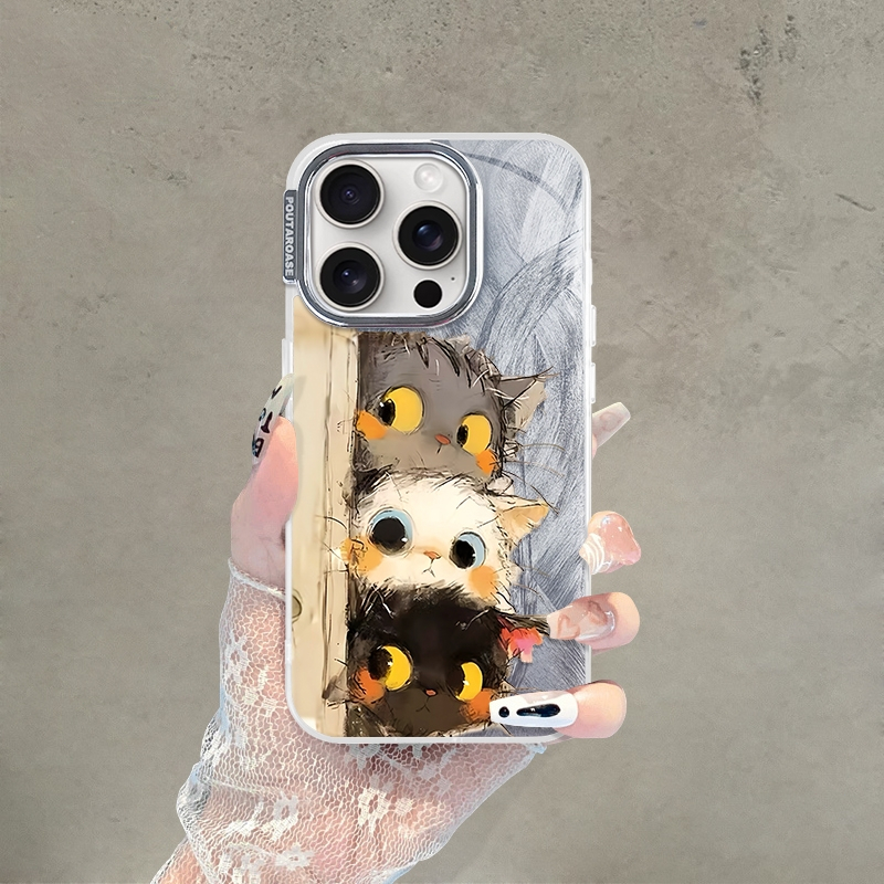 Ốp Lưng iPhone 3 Chú Mèo Con Công Nghệ IMD | Tương Thích iPhone 16/15/14/13/12/11 Pro Max/XR/XS Max