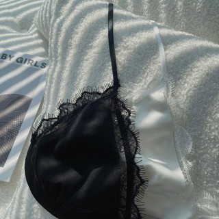 GIANG DONNA - Áo bra satin phi lụa hai dây phối ren không gọng thiết kế đơn giản gợi cảm
