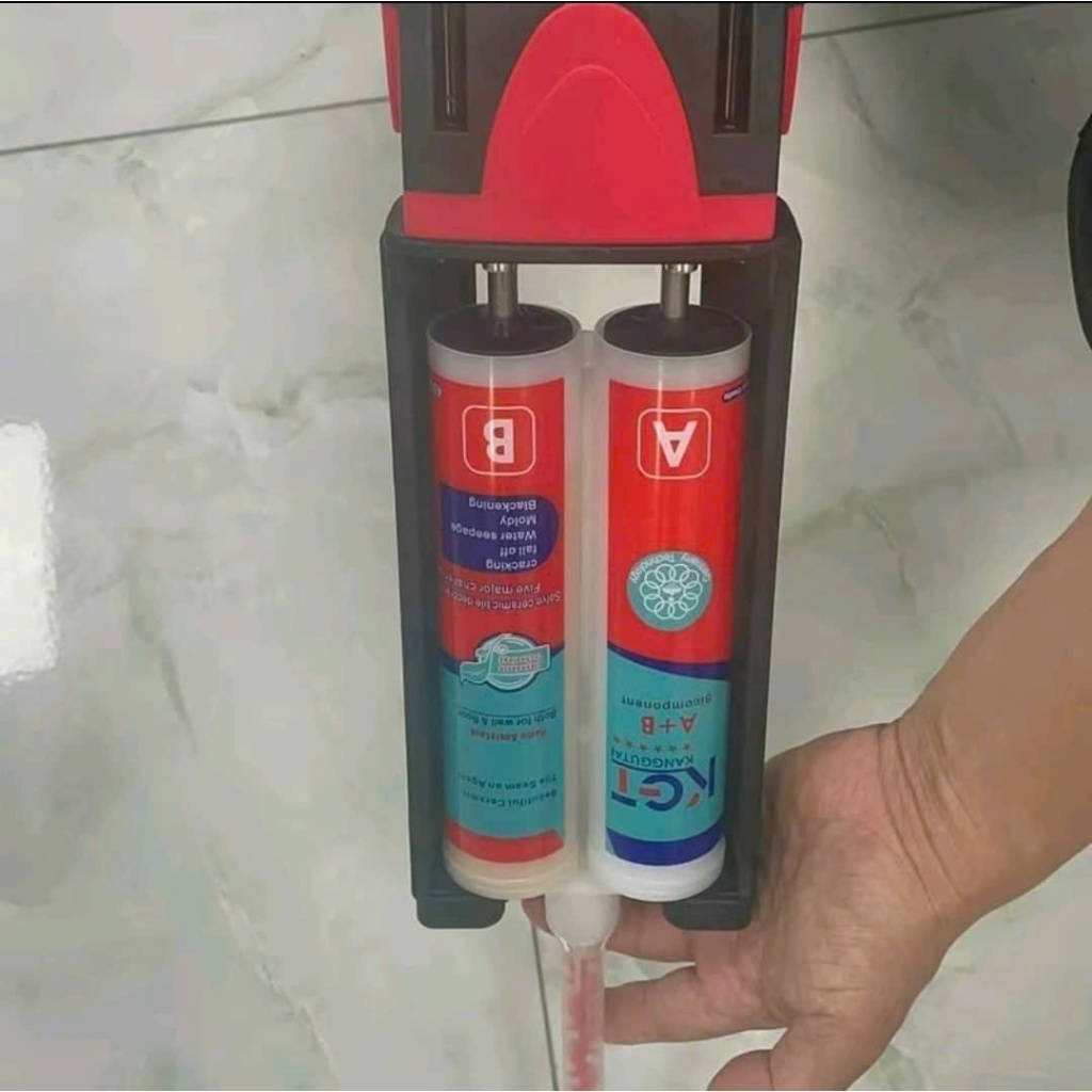 [Combo] 4 dụng cụ bơm keo, bộ miết ron, dao vệ sinh ron keo chà ron epoxy 2 thành phần