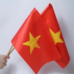 CỜ ĐỎ SAO VÀNG - CỜ CẦM TAY LOẠI VẢI ĐẸP IN 2 MẶT