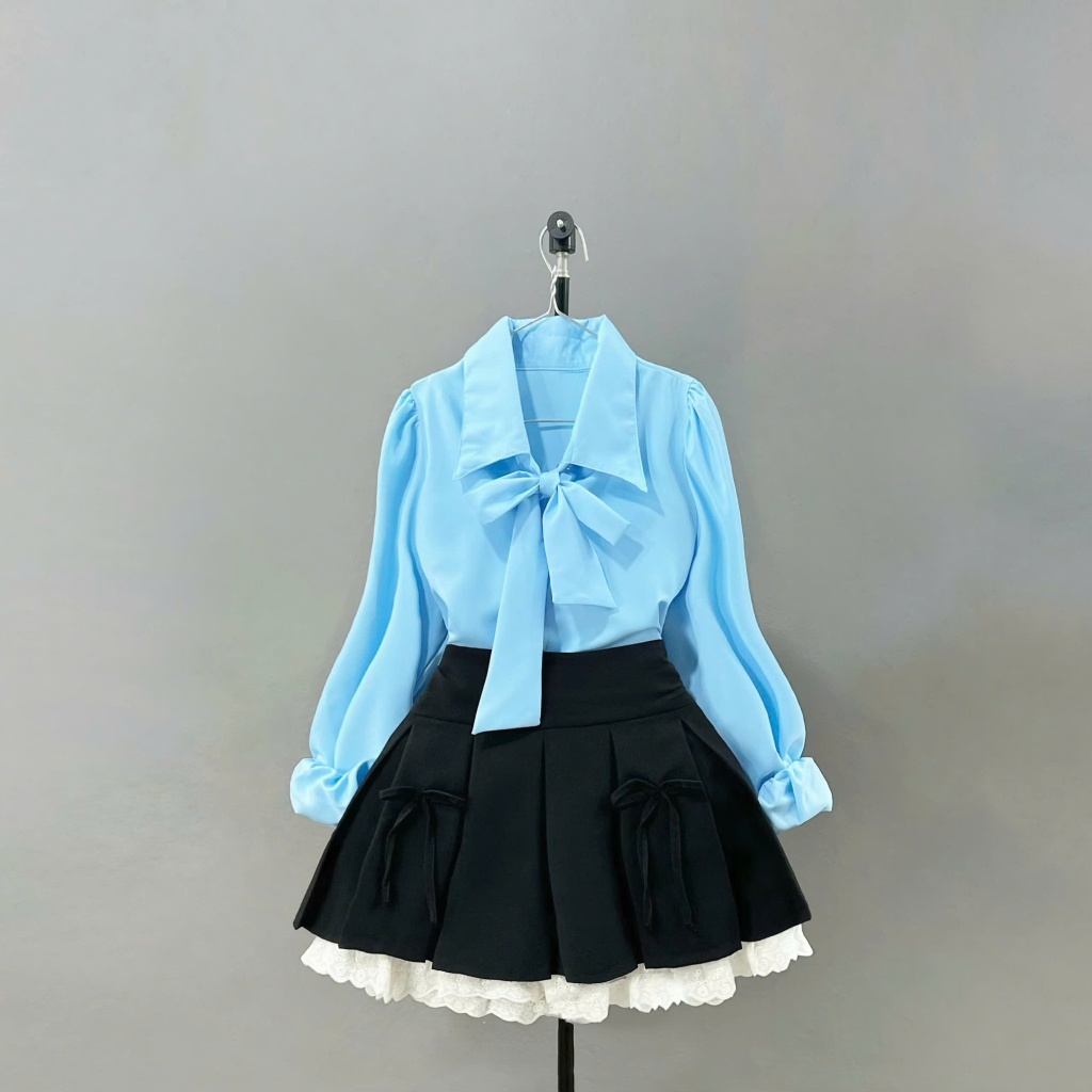 Set Sơ Mi Tiểu Thư Bigsize Nữ Kèm Chân Váy Chữ A Xòe Lưng Cao Lên Phom Tôn Dáng SET(SM16+CV419)