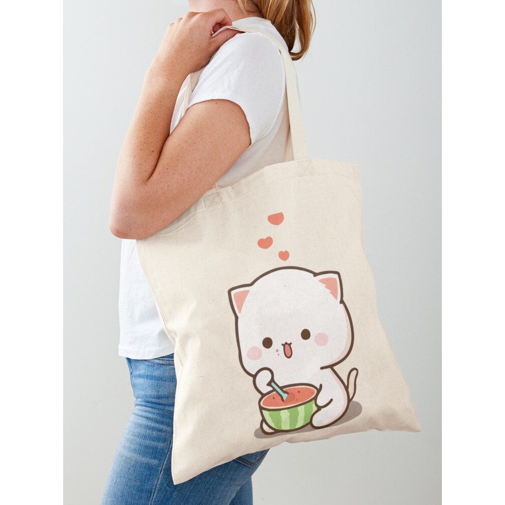 Túi vải Canvas với BỘ SƯU TẬP CHÚ MÈO NGỘ NGHĨNH ĐÁNG YÊU hàng xinh giá rẻ Túi Tote vải canvas phù hợp đi làm, đi chơi