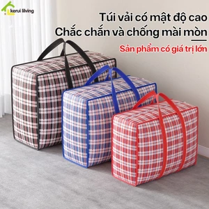 Túi Đựng Đồ Siêu Bền Chuyển Nhà LAUMERA, Túi Vải Dù Xếp Gọn, Túi Bạt Kẻ Chống Thấm