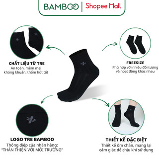 (Combo 3 Đôi) Tất Nam BAMBOO Sợi Tre Mềm Mại Kháng Khuẩn Thấm Hút Tốt Cao Cấp