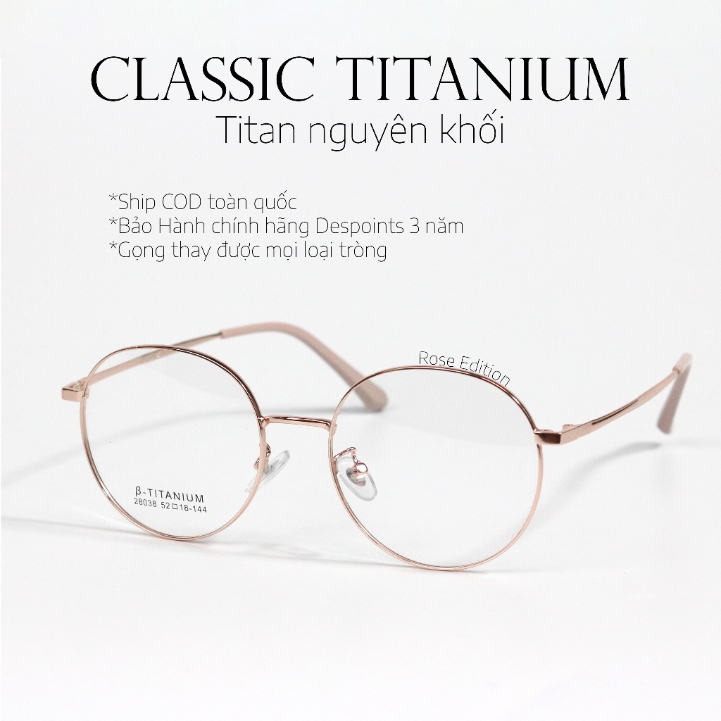 [BEST SELL] Mắt kính Nữ Gọng kính Titan dáng Oval Gọng kính Titan nhẹ mảnh ,thay thế được tròng 01