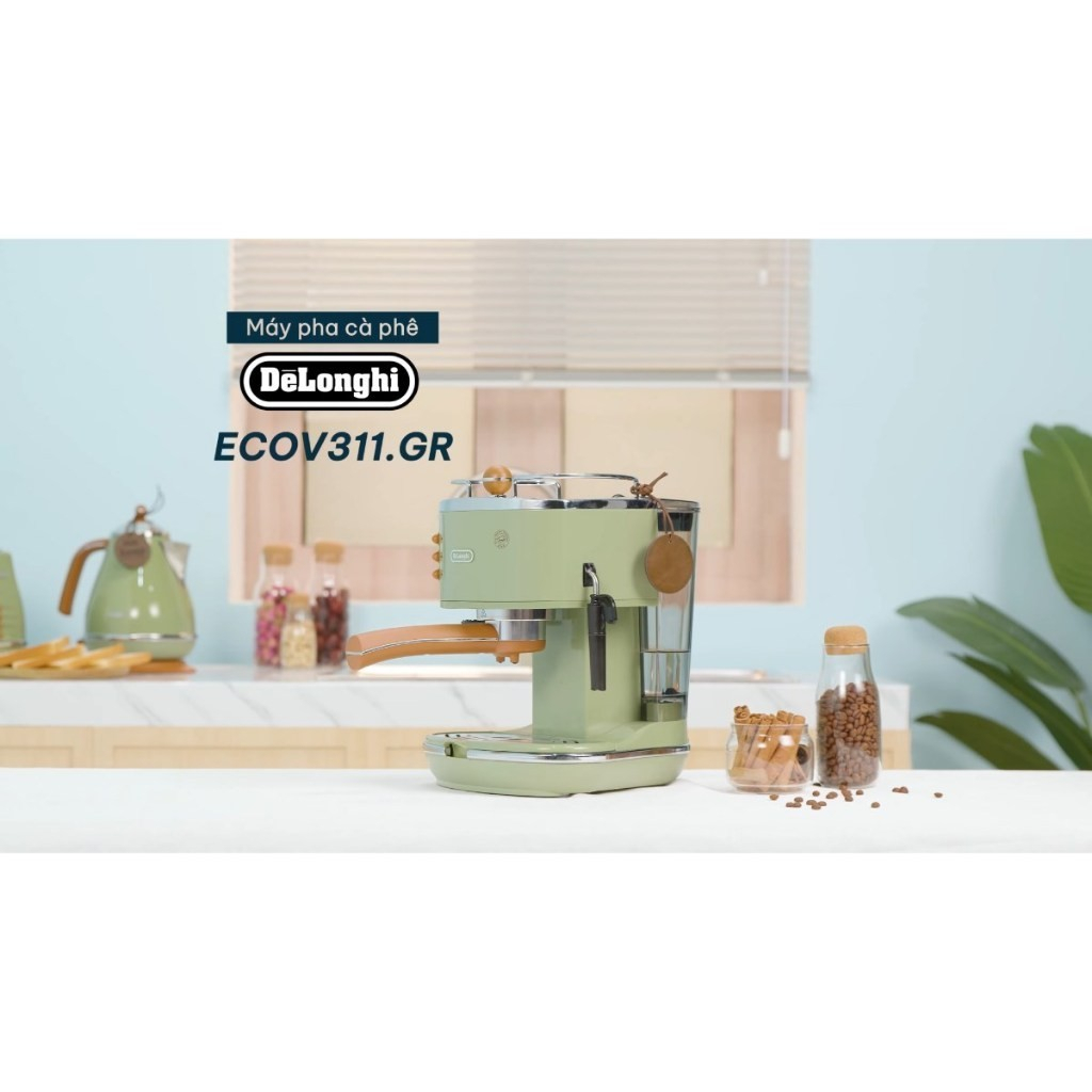 Máy pha cà phê Delonghi ECOV311.BG - Công suất 1100W - Lực bơm 15 bar - Bảo hành chính hãng 12 tháng