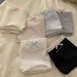 Quần Lót Nữ Cotton Viền Ren Đính Nơ Tinh Tế, Quần Chip Nữ Cạp Vừa Đáy May 2 Lớp Kháng Khuẩn L4119