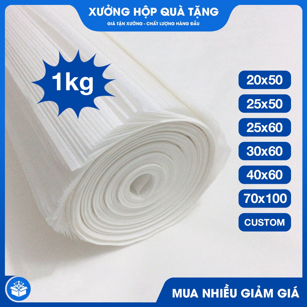 Giấy Pelure Cao Cấp, Giấy Nến Trắng Gói Hàng, Gói Quần Áo, Bọc Giày Dép, Mềm Dai, Hút Ẩm Tốt