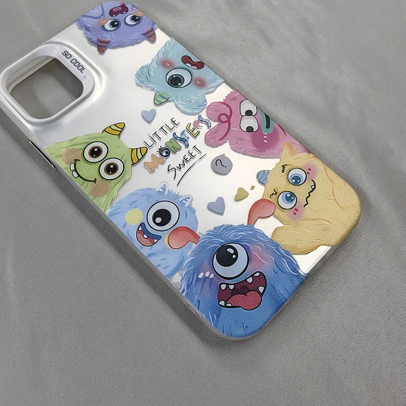 Ốp Lưng iPhone Quái Vật Dễ Thương Công Nghệ IMD Chống Trầy | Tương Thích iPhone 16/15/14/13/12/11 Pro Max/XR/XS Max