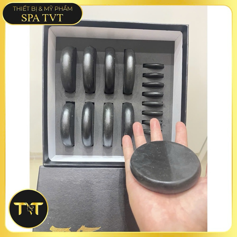 Bộ đá tròn & đá Oval 8 viên to 8 viên nhỏ TVT tặng kèm tinh dầu 100ml ( Có ship hỏa tốc HN)