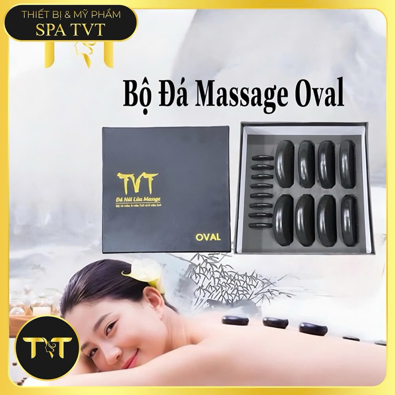 Bộ đá tròn & đá Oval 8 viên to 8 viên nhỏ TVT tặng kèm tinh dầu 100ml ( Có ship hỏa tốc HN)