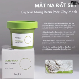 (Hàng Công TY) Mặt Nạ Đất Sét Beplain Mung Bean Pore Clay Mask Kiềm Dầu,Giảm Mụn 120ml Duduhouse