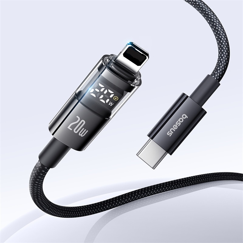 Cáp dữ liệu sạc nhanh Baseus Display 2 Type-C sang iP 20W Dây cáp sạc nhanh 1m 2m cho iP 11 12 13 14 Plus Pro Max
