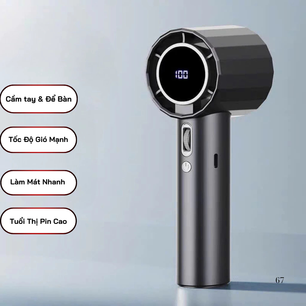 Quạt cầm tay mini nhỏ gọn tiện lợi, tốc độ gió mạnh siêu mát, thiết kế nhỏ nhẹ, dễ dàng cầm nắm