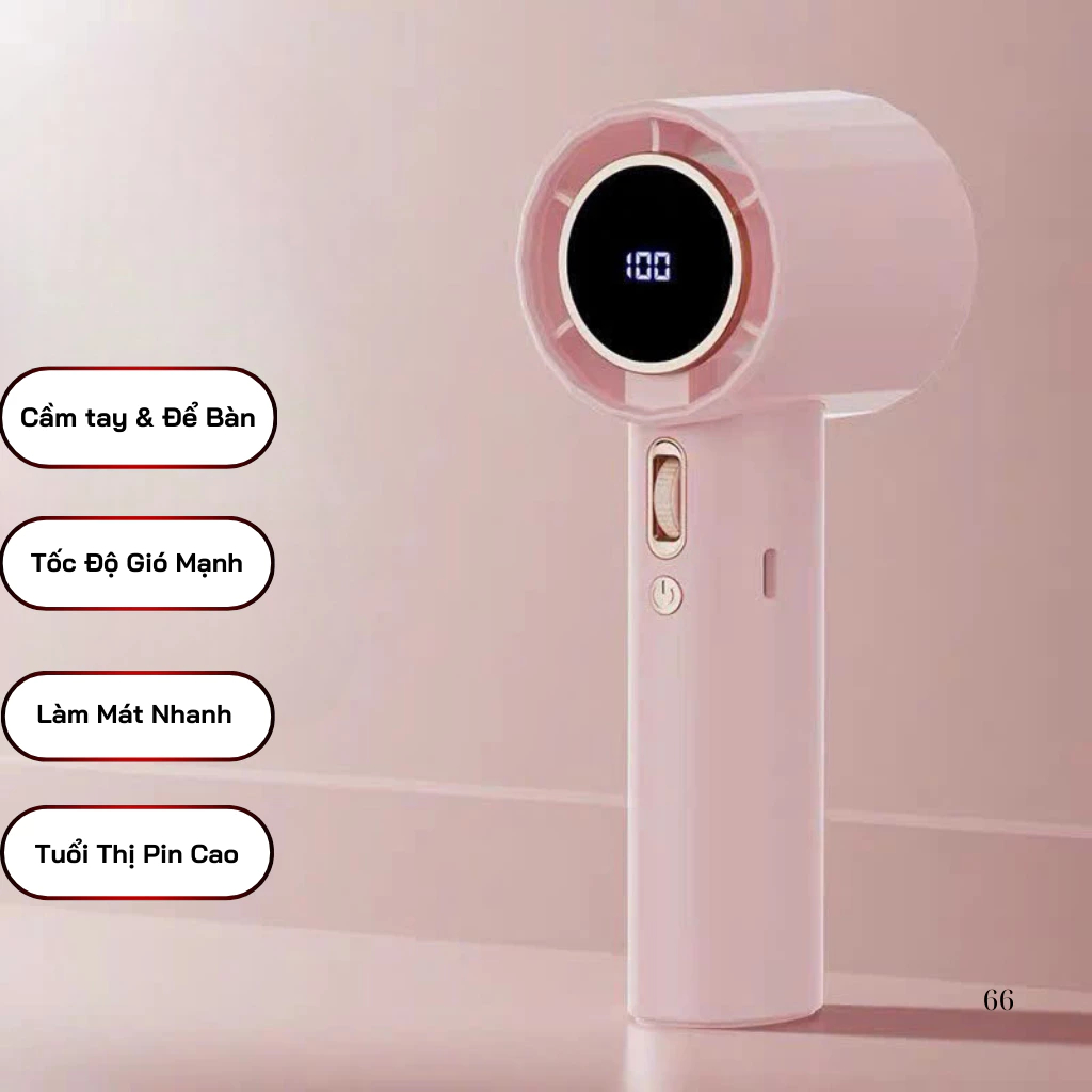 Quạt cầm tay mini nhỏ gọn tiện lợi, tốc độ gió mạnh siêu mát, thiết kế nhỏ nhẹ, dễ dàng cầm nắm