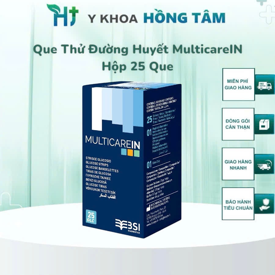 Que Thử Đường Huyết MULTICAREIN, Hộp 25 Que, Date Mới Nhất | Shopee ...