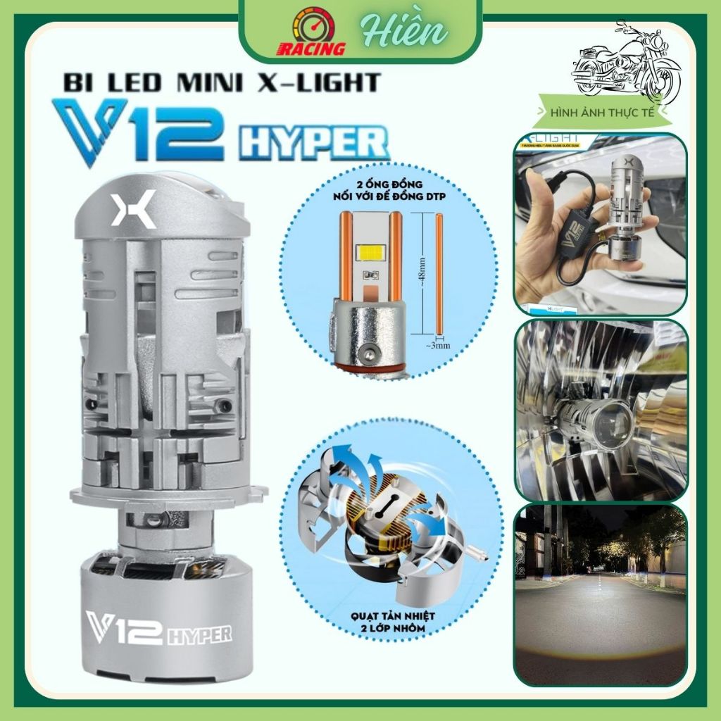 [BH24THÁNG] Bi LED Mini X-Light V12 Hyper Chân H4 Được Trang Bị 6 Chip ...