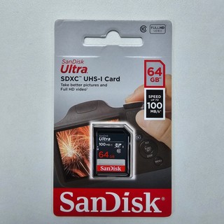 Thẻ nhớ Máy Ảnh SDXC SanDisk Ultra 64GB U1 100MB/s (Xanh)