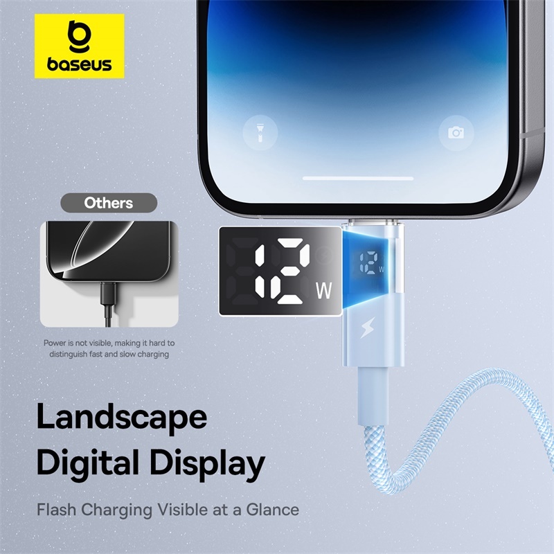 Cáp dữ liệu sạc nhanh Baseus Display 2 USB-A sang iP Dây cáp sạc nhanh 1m 2m cho Phone 11 12 13 14